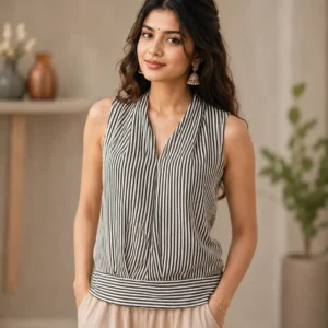classic stripe sleeveless top