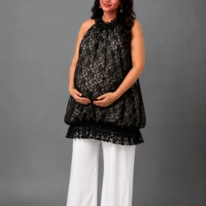 maternity lace halter tunic top