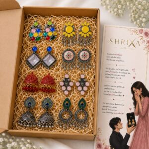 shrixa love surprise jhumka gift box with romantic message card | gift for girlfriend, wife & special someone